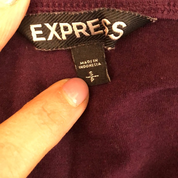 Express plum purple ruched stretchy dress long sleeve women’s size S - Picture 5 of 5